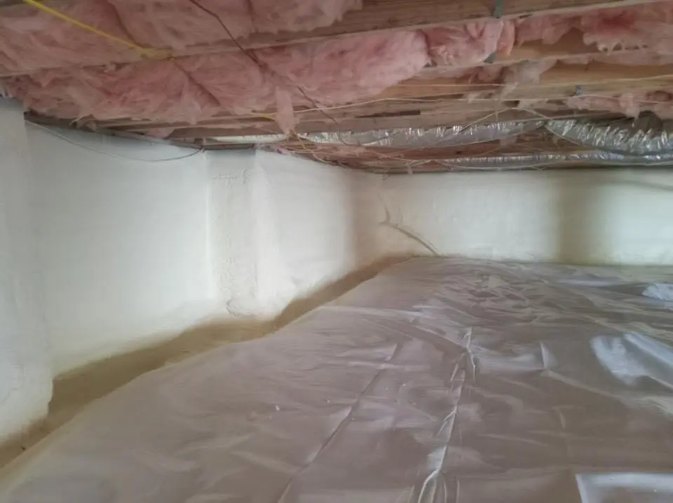 Crawl space encapsulation with closed-cell spray foam for Spray Foam Roofing Repair in Progress Village